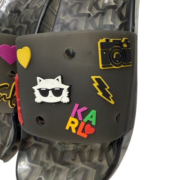 Karl Lagerfeld Paris Thea Jelly Translucent Pool Slides Sandals Women's Size 9 - Picture 5 of 12